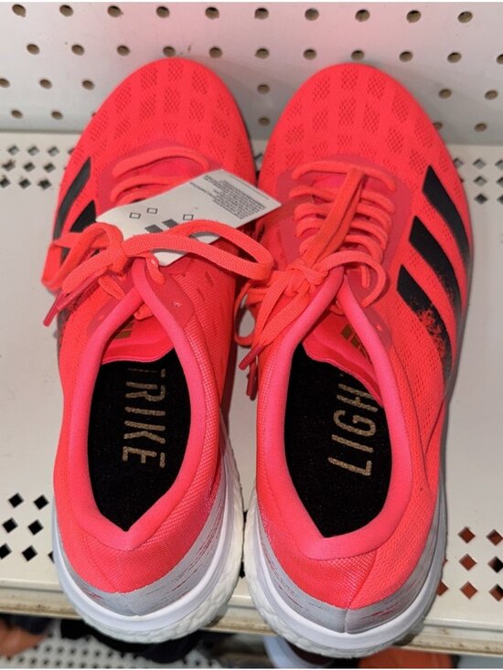 Adidas AdiZero Boston 9 Mens Athletic Running Shoes Size 11 Signal Pink Black main image 4